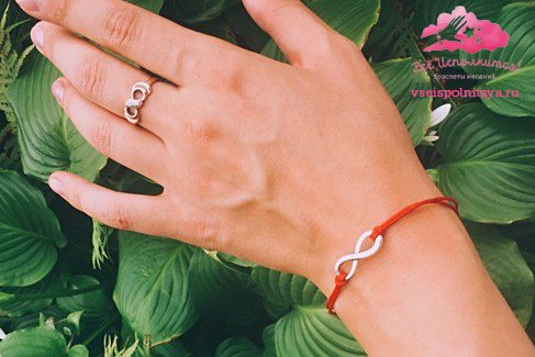 talisman of infinity, love, bracelet on red thread