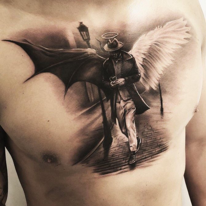Tattoo angel and demon