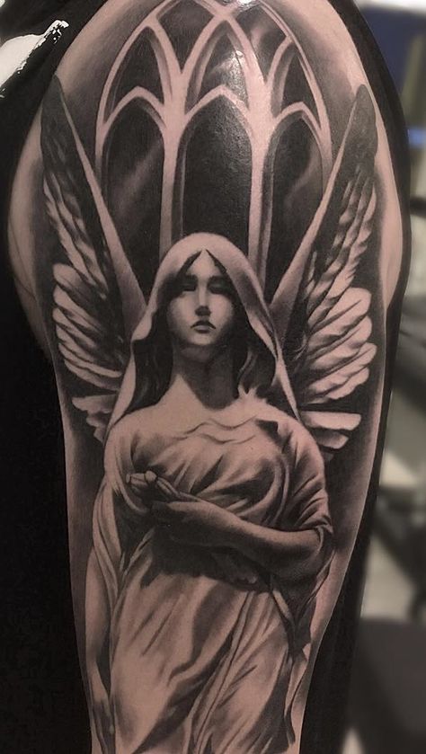 Tattoo of an angel messenger