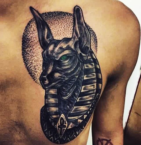 Tattoo Anubis the god of Egypt. Meaning, designs, photo tattoos for men, women