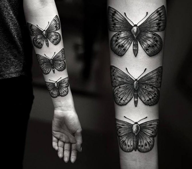 butterfly tattoo on forearm