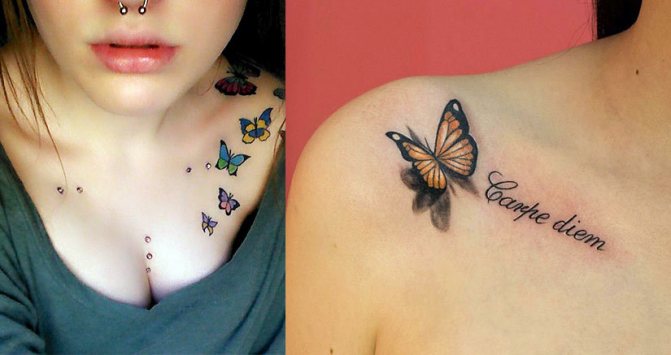 Tattooed butterflies - beautiful and elegant