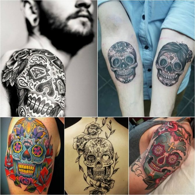 Tatuaggio del cranio - tatuaggio messicano del cranio - tatuaggio del cranio Messico