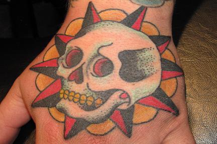 Tattoo skull with roses