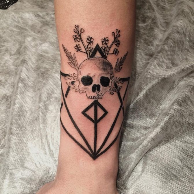 tattoo skull in graphic art