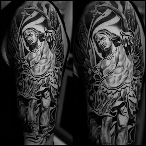 negru și alb tatuaj fotografie