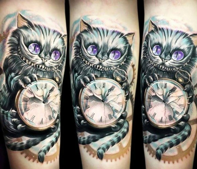 tattoo cheshire cat on the arm