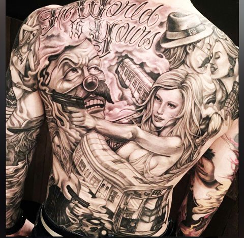 Tattoo Chicano on a man's back