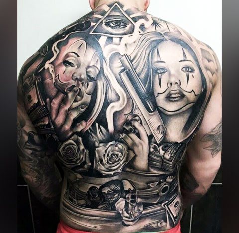 Tattoo Chicano on back