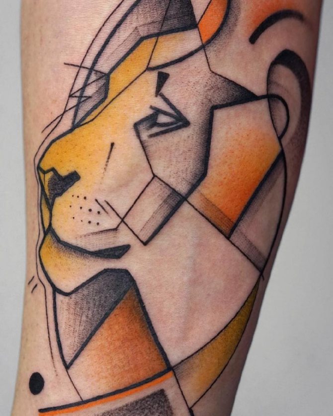 Tattoo colored lion