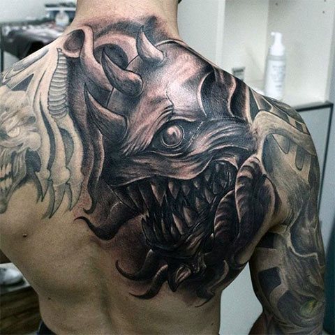 Tattoo demon on back