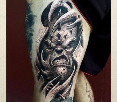 Tattoo demon on a man