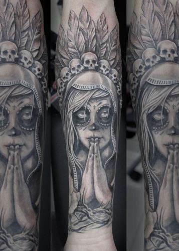 Tattoo girl with cross
