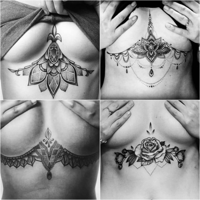 Tattoo for girls - Tattoo on girls chest - Tattoo for girls under breasts