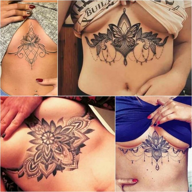 Tattoo for girls - Tattoo on girls chest - Tattoo for girls under breasts