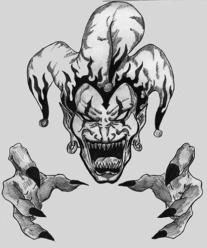 Tattoo of the Joker on the arm, forearm, leg. Sketches, photo, meaning