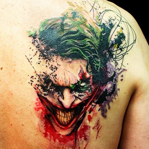 Tattoo Joker on the arm, forearm, leg. Sketches, photos, meaning