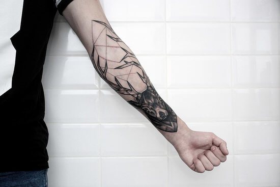 Tattoo sketches on the forearm for men black and white