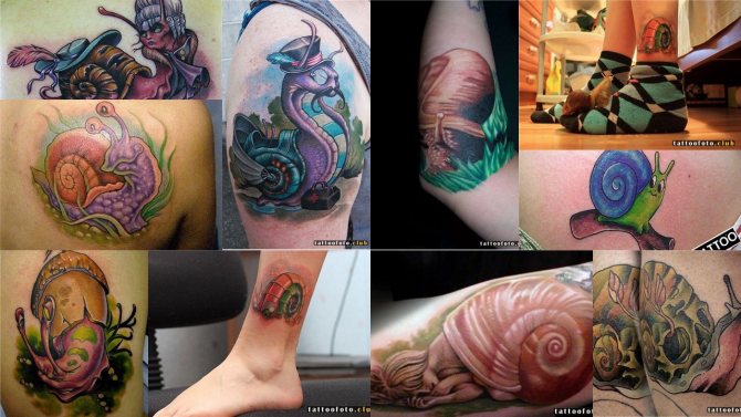 Tattoo photo with a snail