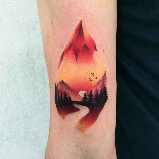 Tattoo of mountain