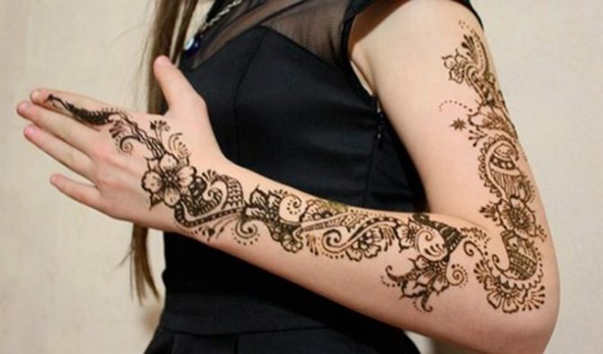 Tattoo henna (mehendi) on the hand - easy, small pictures. How long does the tattoo last. Price. Photos