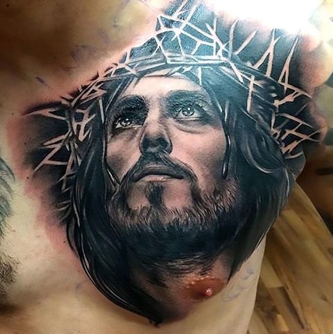 Tattoo Jesus Christ on chest