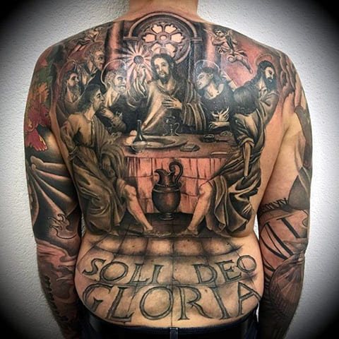 Tattoo Jesus Christ on back - photo