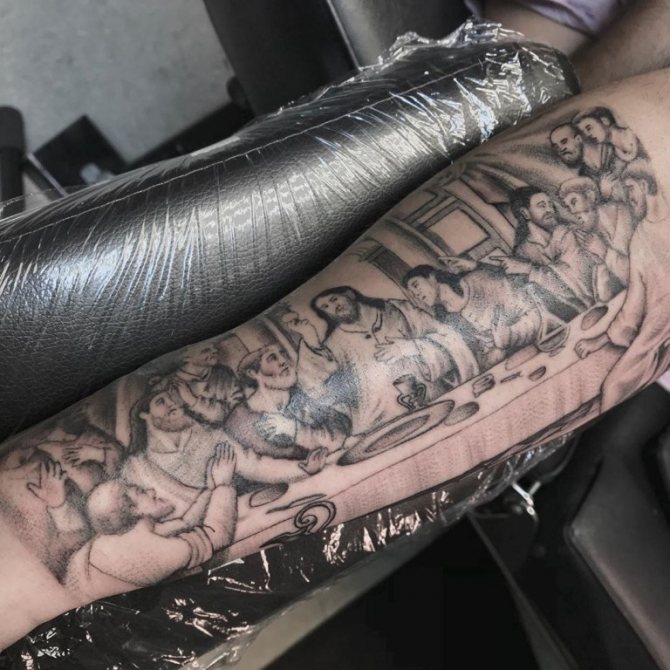 tattoo jesus on forearm