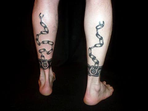 Tattoo shackles on ankles