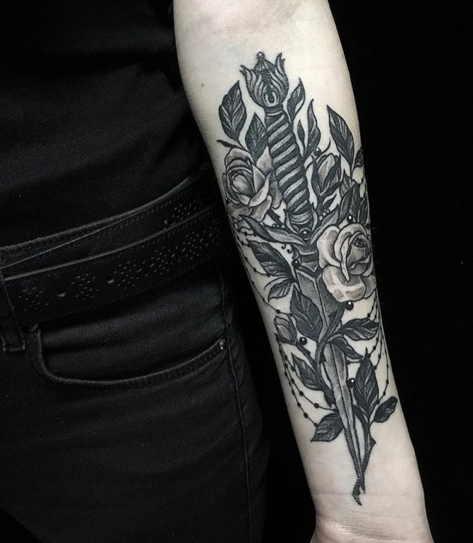 Dagger tattoo for girls