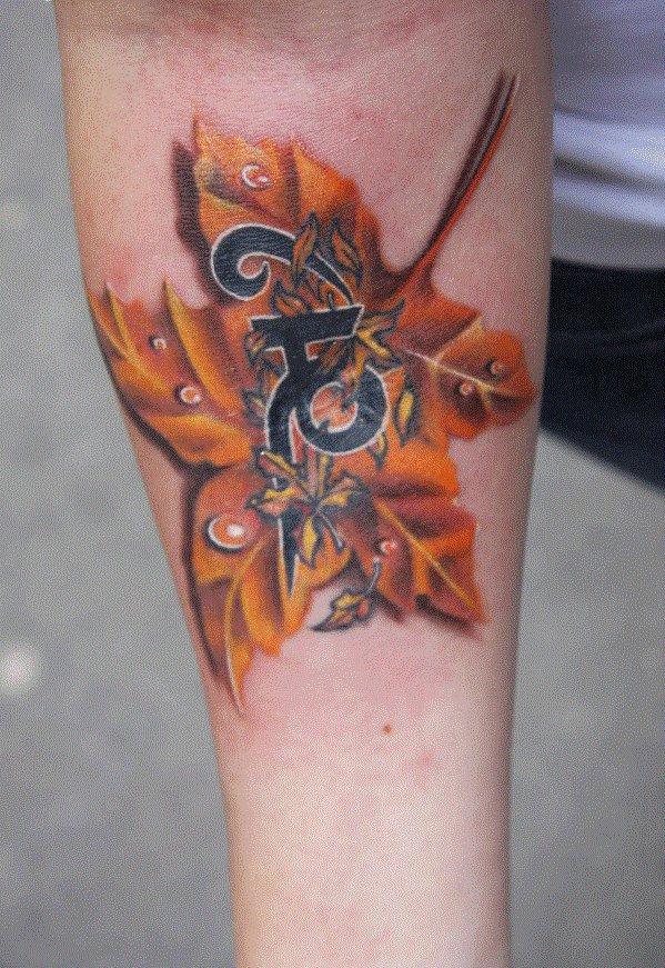 Tattoo of a maple leaf on the arm can be perceived as an oath of allegiance