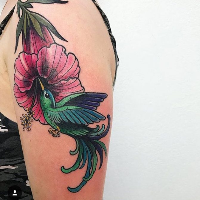 tattoo of a hummingbird for girls