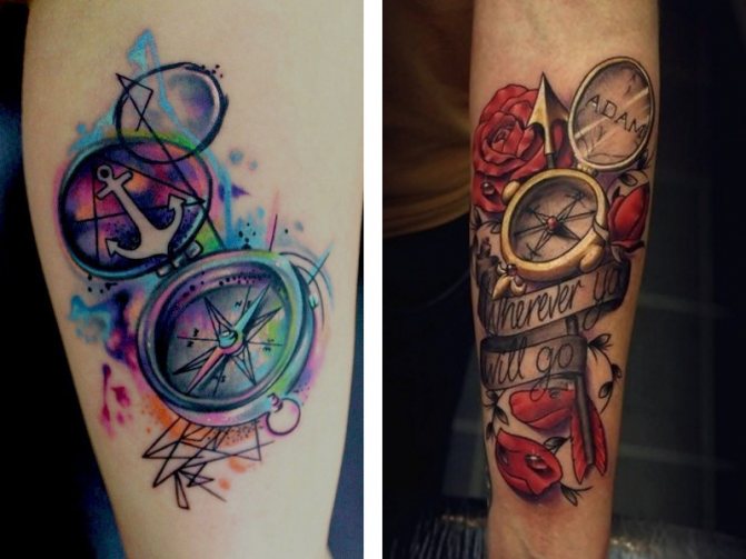 Tattoo compass: what does it mean in men?