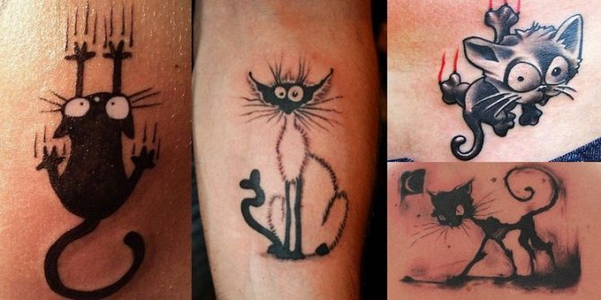 Tattoo cat sketch