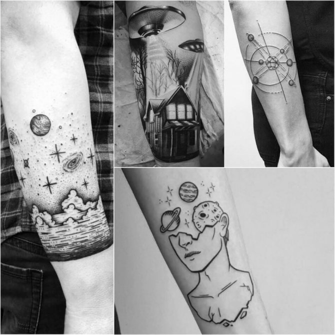 Tattoo Cosmos - Black and White Cosmos Tattoos - Cosmos Tattoos B&W