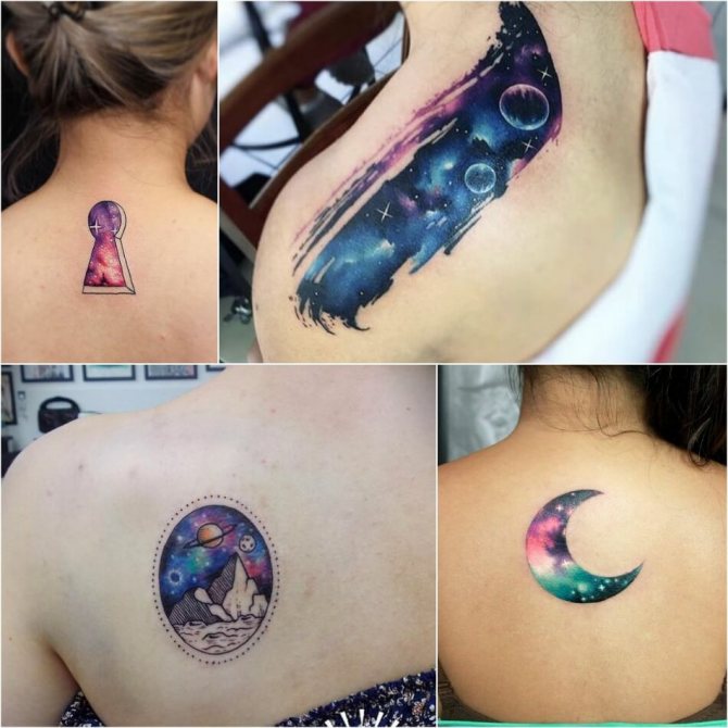 Space Tattoo - Female Space Tattoo - Space Tattoo for Girls