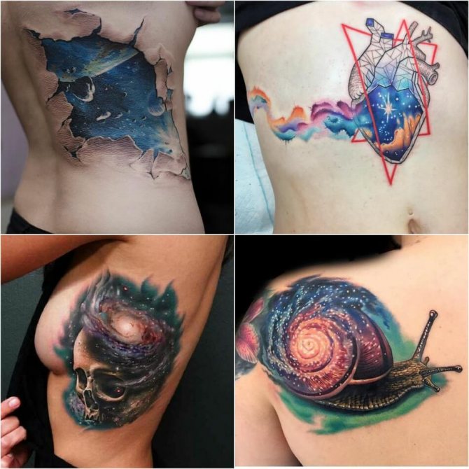 Space Tattoo - Female Space Tattoo - Space Tattoo for Girls