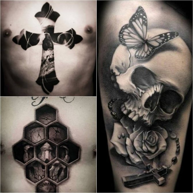 Tattoo cross - Popular Cross combinations - Cross and other drawings - Tattoo cross and skull