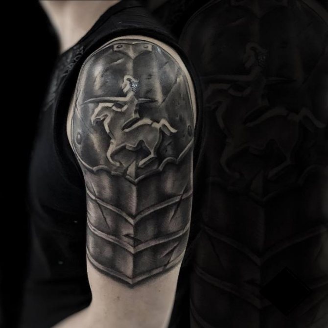 tattoo armor on the shoulder