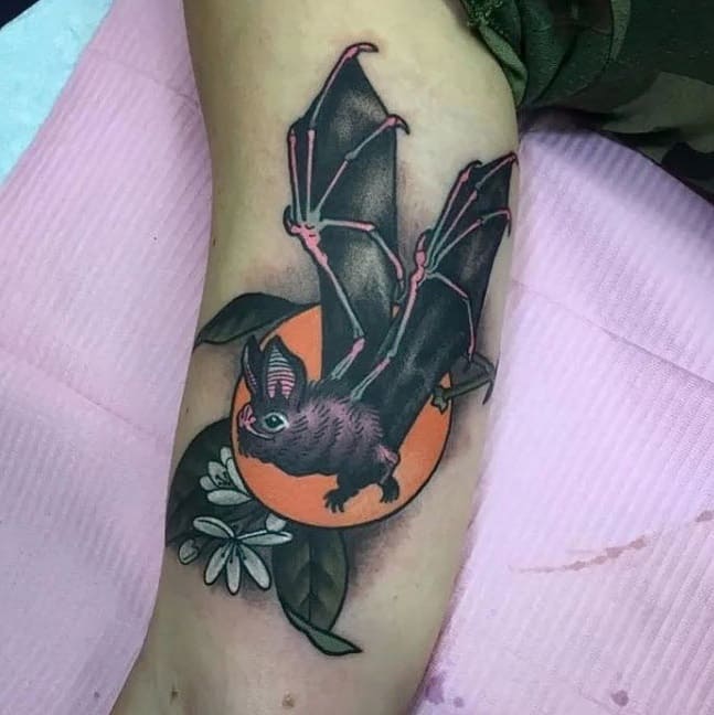 New-school bat tattoo