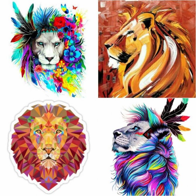 Tattoo Lion - Tattoo of Lion Sketches - Examples of Sketches for Tattooing Leo