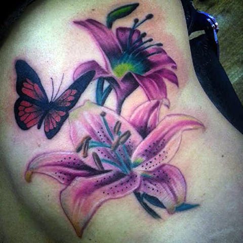 Tattoo of lily - photo