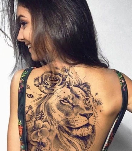 Tatuaż lwica dla dziewczyn. Znaczenie, zdjęcie na ramieniu, nodze, plecach, udzie, ramieniu, nadgarstku, łopatce