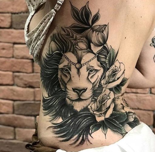 Tattoo lioness for girls. Meaning, photo on hand, foot, back, hip, shoulder, wrist, scapula