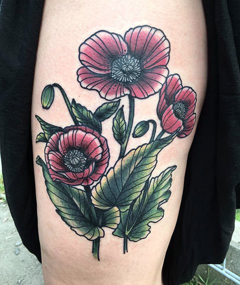Tattoo a poppy on your arm