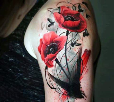 Tattoo of a Poppy