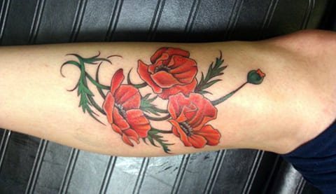 Tattoo of poppies