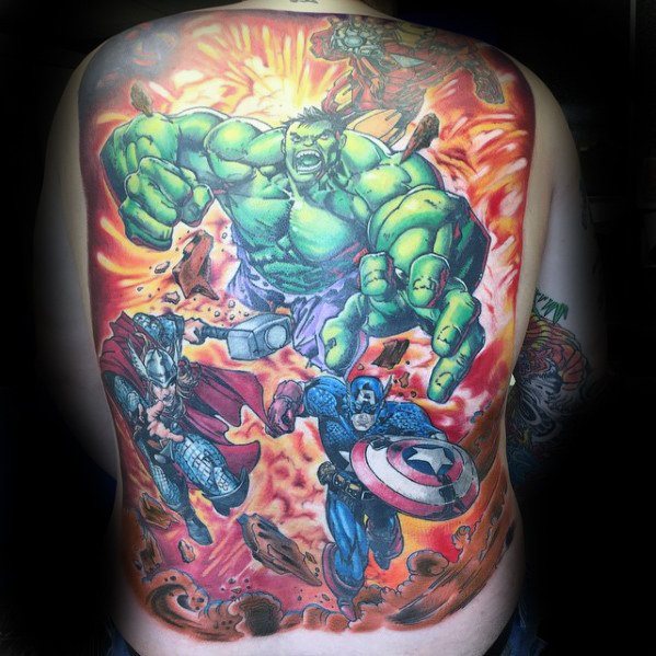 Tattoo Marvel on Back