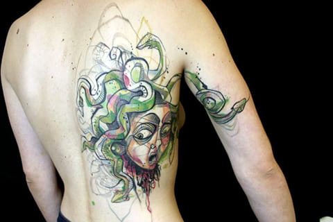Tattoo Medusa Gorgon on the side