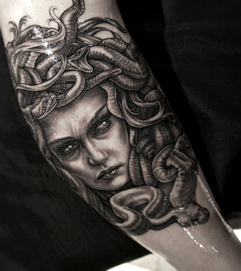 Tattoo Medusa Gorgon on your arm